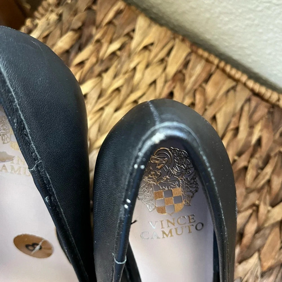 Vince Camuto black wedge heels with bows Women’s size 8 going out comfortable - Picture 2 of 8